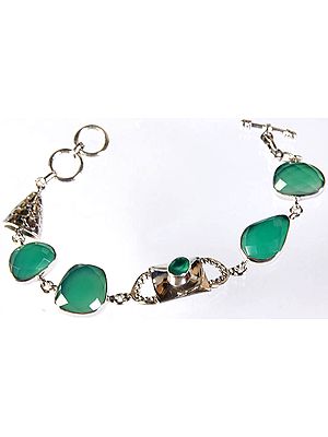 Faceted Green Onyx Bracelet