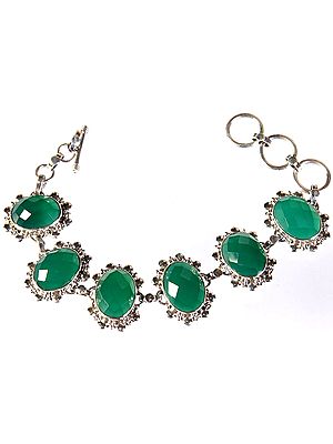 Faceted Green Onyx Bracelet