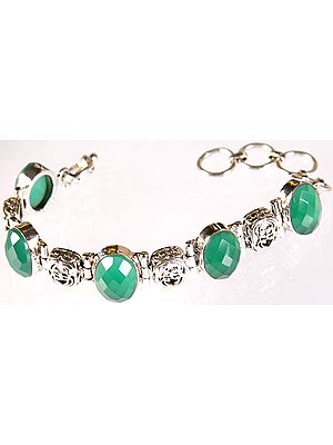 Faceted Green Onyx Bracelet