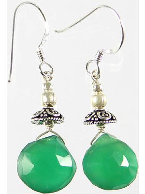 Faceted Green Onyx Earrings