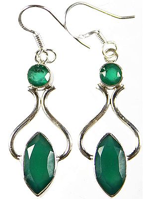 Faceted Green Onyx Earrings