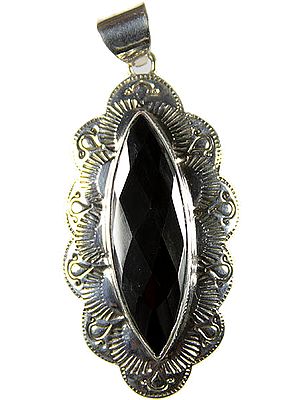 Faceted Hematite Marquis Pendant