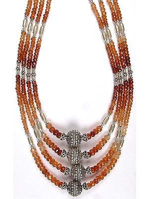 Faceted Hessonite (Grossular Garnet Family) Necklace