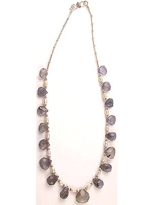 Faceted Iolite & Pearl Necklace