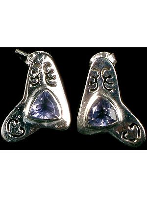 Faceted Iolite Earrings