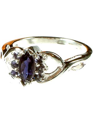 Faceted Iolite Ring