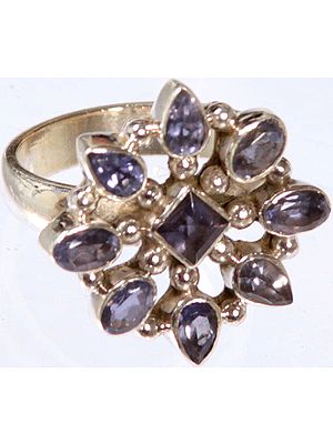 Faceted Iolite Ring