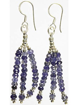 Faceted Iolite Shower Earrings