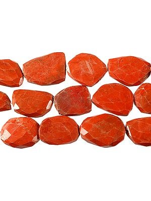 Faceted Jasper Flat Tumbles | Semi-Precious Gemstone Beads