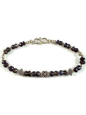 Faceted Lapis Lazuli Beaded Bracelet