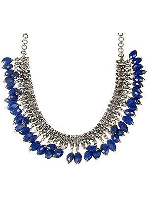 Faceted Lapis Lazuli Dangling Necklace