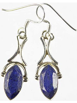 Faceted Lapis Lazuli Marquis Earrings
