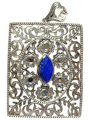 Faceted Lapis Lazuli Vegetative Pendant