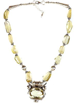 Faceted Lemon Topaz Beaded Necklace
