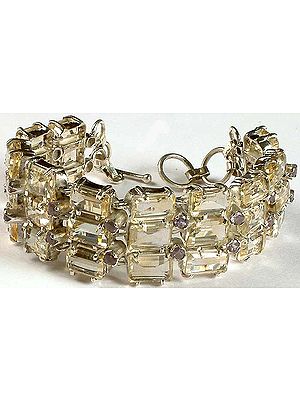 Faceted Lemon Topaz Bracelet with Amethyst