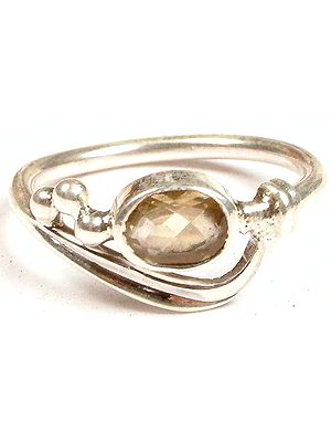 Faceted Lemon Topaz Ring