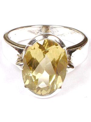 Faceted Lemon Topaz Ring