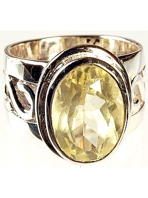 Faceted Lemon Topaz Ring