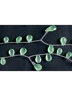 Faceted Light Green Chalcedony Briolette