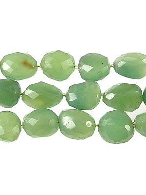 Faceted Light Green Chalcedony Tumbles
