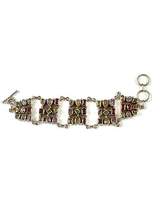 Faceted Multi Color Gemstone Junglee Bracelet