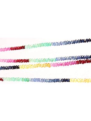 Faceted Multi Color Sapphire Rondells