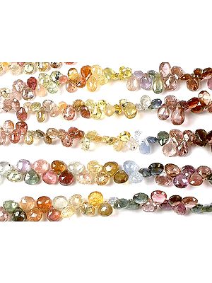 Faceted Multi-Color Sapphire Briolette