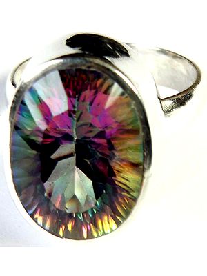 Faceted Mystic Topaz Oval Ring