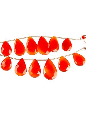 Faceted Orange Chalcedony Briolette