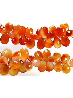 Faceted Orange Chalcedony Briolette | Chalcedony Gemstones