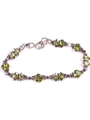 Faceted Peridot Bracelet with Lobster Lock