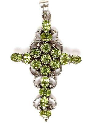 Faceted Peridot Cross