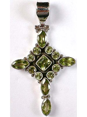 Faceted Peridot Cross