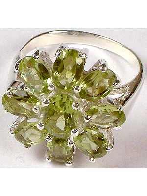 Faceted Peridot Flower