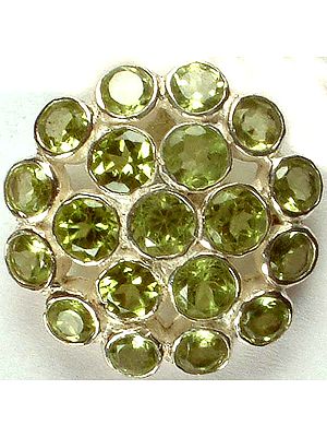 Faceted Peridot Flower Pendant