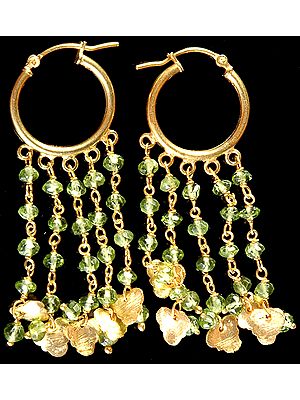 Faceted Peridot Gold Plated Chandeliers