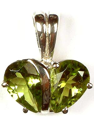 Faceted Peridot Heart