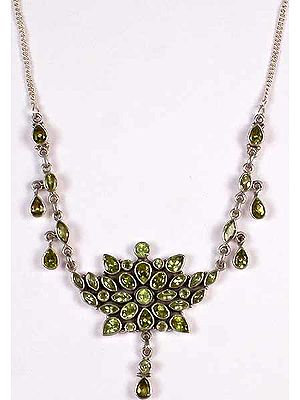 Faceted Peridot Necklace with Dangles