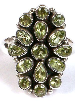 Faceted Peridot Ring
