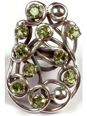 Faceted Peridot Ring