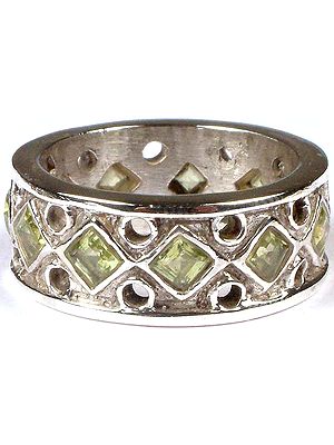 Faceted Peridot Ring