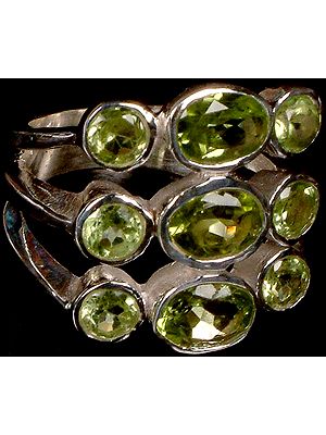 Faceted Peridot Ring