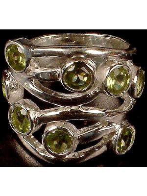 Faceted Peridot Ring