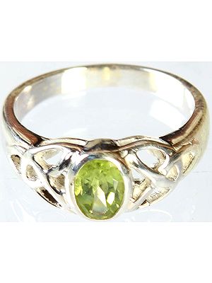 Faceted Peridot Ring