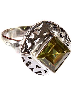 Faceted Peridot Ring
