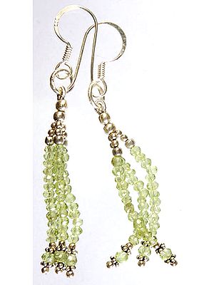 Faceted Peridot Shower Earrings