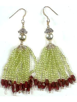 Faceted Peridot Shower With Garnet