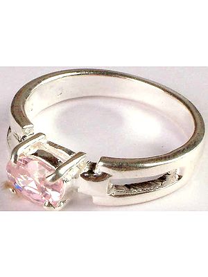 Faceted Pink Cubic Zirconia Ring