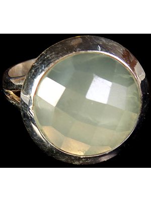 Faceted Prehnite Ring