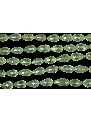 Faceted Prehnite Straight Drilled Drops